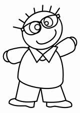 Glasses Boy Coloring sketch template