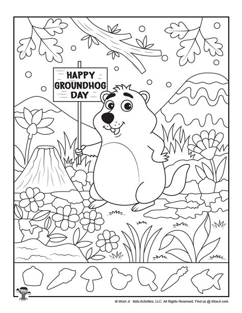 groundhog day hidden shapes printable woo jr kids activities