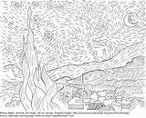 Starry Gogh Sternennacht Malvorlage Sonnenblumen Estrelada Ausmalbild Colorear Ausmalen Doodle Zum Coloringhome Salvato sketch template