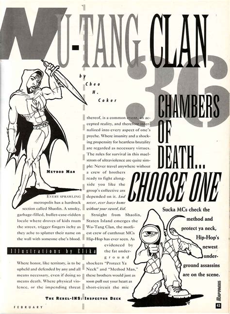 36 chambers of death… choose one wu tang in rap pages 1994 press rewind if i haven t