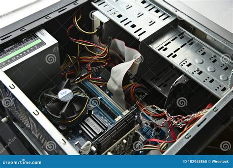computer parts   desktop pc box electronics industry concept editorial stock photo