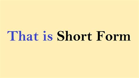 short form full form short form