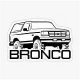 Bronco Ford Stickers Silhouette 1992 1996 Redbubble Sticker Truck Getdrawings Suv sketch template