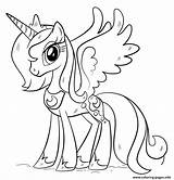 Pegasus Coloring Unicorn Pony Little Pages Princess Printable sketch template