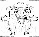 Dog Ugly Cartoon Loving Outlined Coloring Clipart Vector Cory Thoman Regarding Notes Clipartof sketch template