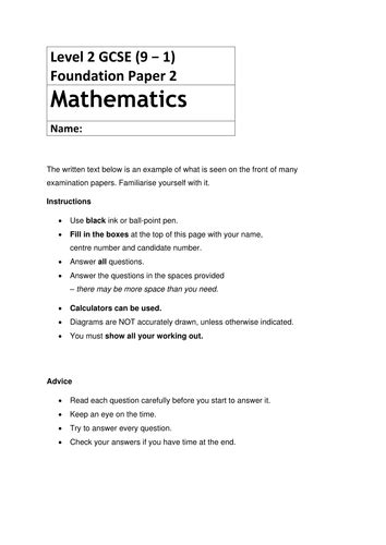 paper  mathematics papers  foundation higher teaching resources