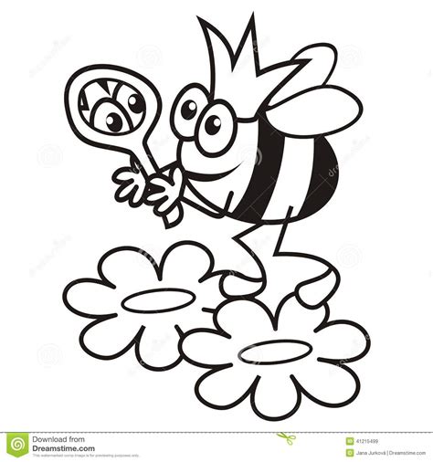 bee queen coloring book stock vector illustration  draw book