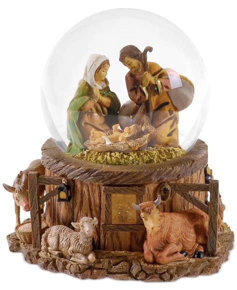 roman fontanini nativity lighted snow globe snow globes christmas
