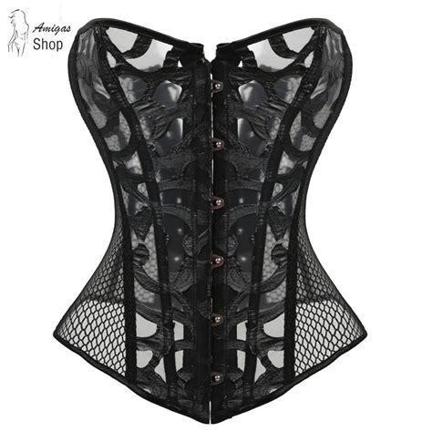 Black Waist Trainer Fashion Steel Boned Fajas Sexy Body Lace Up Corsets
