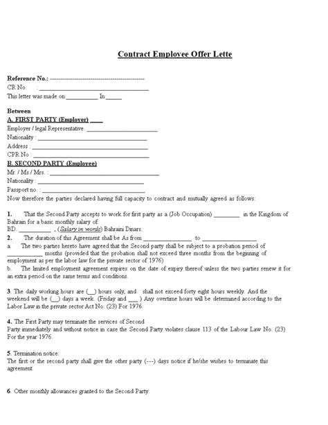 contract employee offer letter gotilo