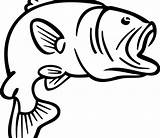 Bass Fish Coloring Pages Fishing Outline Clipart Rod Clipartbest Clipartmag sketch template