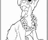 Lei Dog Coloring sketch template