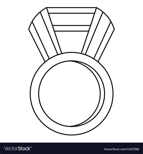 medal icon outline style royalty  vector image