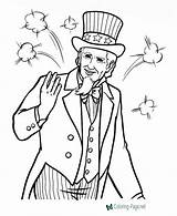 Coloring Pages Patriotic July 4th Uncle Sam Fourth Symbols Independence American Sheets Printables Printable Print Color Usa Go Holiday Printing sketch template
