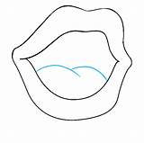 Mouth Drawing Tongue Draw Open Outline Lips Step Easy Drawings Paintingvalley Clipartmag sketch template
