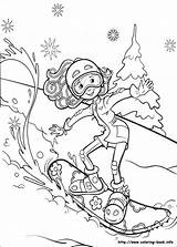 Kids Snowboarding Snowboard Winter Coloring sketch template