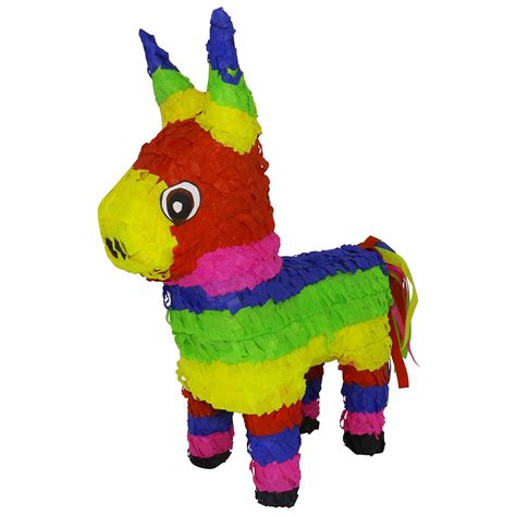 original classic donkey pinata rainbow color mexican pinata