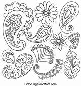 Paisley Coloring Pages Easy Pattern Printable Colouring Getcolorings Color Henna Adults Patterns Getdrawings Popular Colorings sketch template