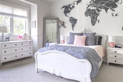 pink  gray teen bedroom reveal sanctuary home decor