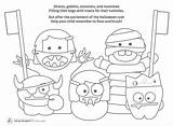 Halloween Coloring Sheet Monsters Mouth Teeth Fun Conversation Aapd Ones Started Characters Cute Little These sketch template