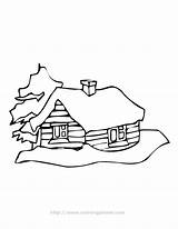 Coloring Pages Log Cabin House Cabins Colouring Sketch Woods Winter Line Adult Burning Drawings Comments Drawing Template Woodworking Coloringhome Paintingvalley sketch template
