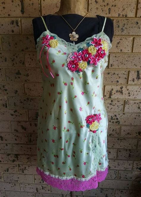 Stunning Slip Dress Beautiful Upcycled By Tinyteddysdesigns Vintage