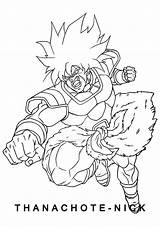Broly Dbs Thanachote Super Goku Gogeta Dibujar Ssj Dbz Saiyan Vegeta Imprimir Dragonball Colorir Brly Sdbh sketch template