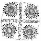 Sunflower Coloring Mandala Adult Pages Inspired Adults Favecrafts Colouring Flower Printable Mandalas sketch template