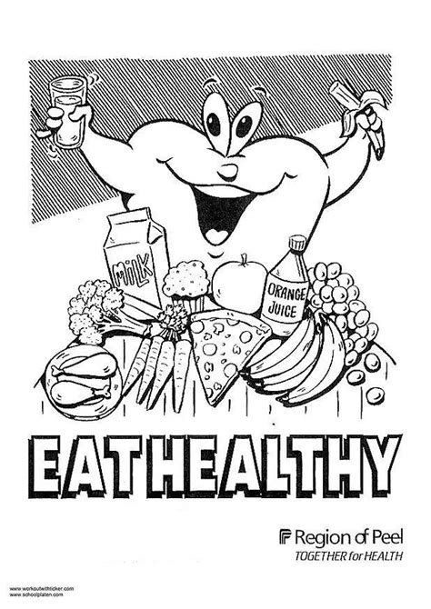 coloring page eat healthy  printable coloring pages img