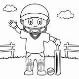 Boy Scribblefun Batsman Helmet Cricketer sketch template