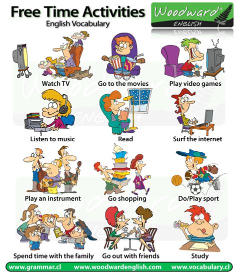 time activities leisure english vocabulary