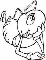 Ant Coloring Pages Kids Drawing Ants Printable Thinking Template Colouring Hormigas Animal Cliparts Clipart Line Boyama Caricaturas Leaf Color Crafts sketch template