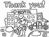 Coloring Hospital Healthcare Workers Thank Pages Printable sketch template