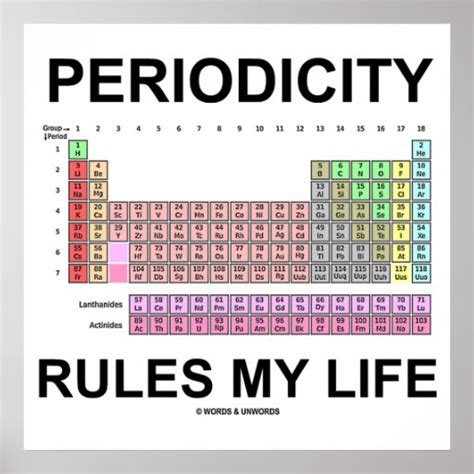 periodicity rules my life periodic table poster zazzle