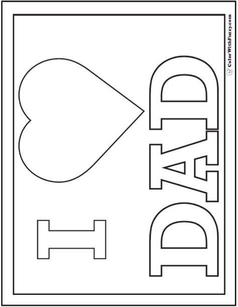 love dad coloring page