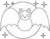 Bat Coloring Halloween Pages Printable Baby Bats Color Cute Kids Print Animals Animal Preschool Witch Cartoon Happy Sheets Sheet Simple sketch template