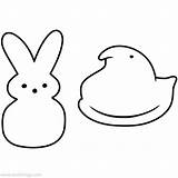 Peeps Chicks Marshmallow Bunnies Xcolorings 70k sketch template