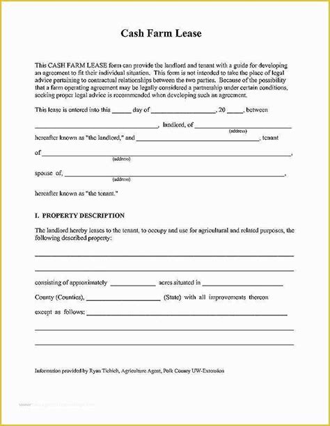 farm lease agreement template    simple lease agreement