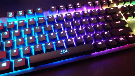 hyperx alloy fps rgb review rainbow lights  silver switches