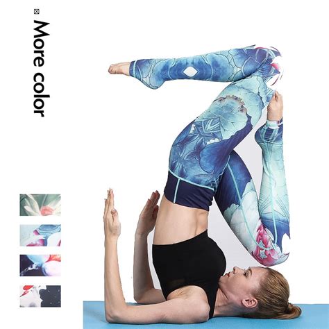 buy women sexy yoga pants printed dry fit sport pants