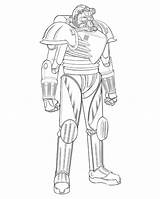 Fallout Armor Lineart Caleb sketch template