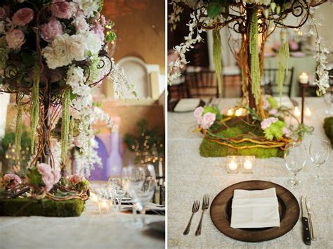 elegant enchanted garden pink  green wedding