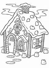 Coloring Gingerbread House Delicious Christmas Print Houses Netart sketch template