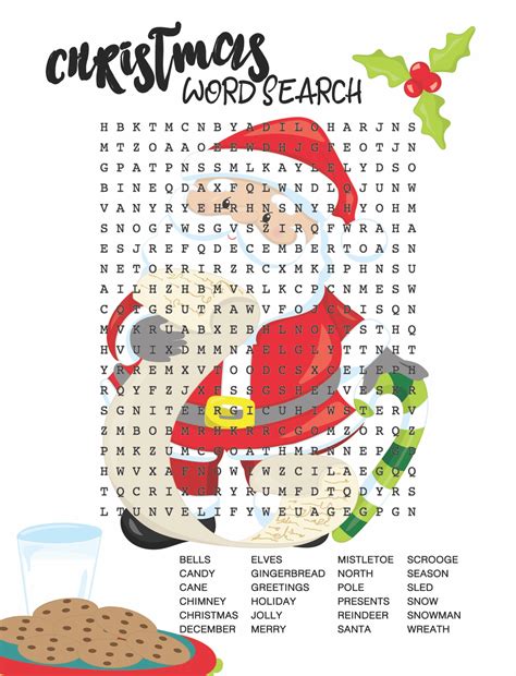 christmas printable word search websites    printable