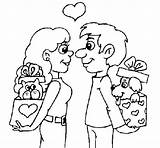 Casal Enamorados Innamorati Colorear Apaixonados Coppia Pareja Desenho Valentin Personnages Disegno Couple Amoureux Enamorada Parella Dibuix Acolore sketch template