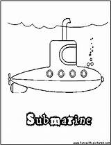 Submarine Coloring Pages Yellow Printable Submarines Print Kids Beatles Paint Craft Vehicles Stencils Color Drawing Preschool Stencil Colouring Transportation Nautilus sketch template
