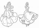 Coloring Pages Princess Belle Cinderella Beast Beauty Disney Printable Color Girls Craft Print Kids Jasmine sketch template