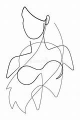 Frauenfigur Femminile Figura Linea Vettore Continua Ununterbrochenes Femelle Graphique Continu Traits Ununterbrochene Linie Grafik Femmina sketch template