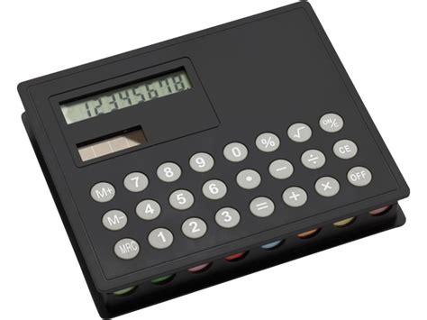 solar calculator met sticky markers rekenmachines kantoorartikelen