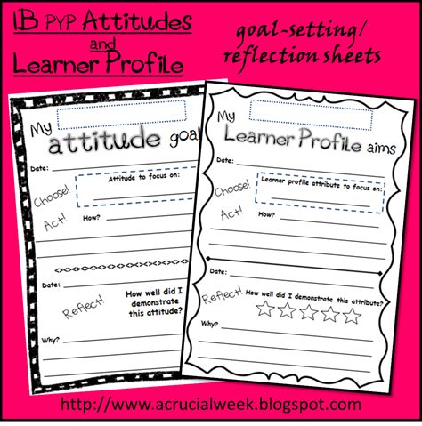 a crucial week learner profile and ib pyp attitudes goal setting pyp pinterest